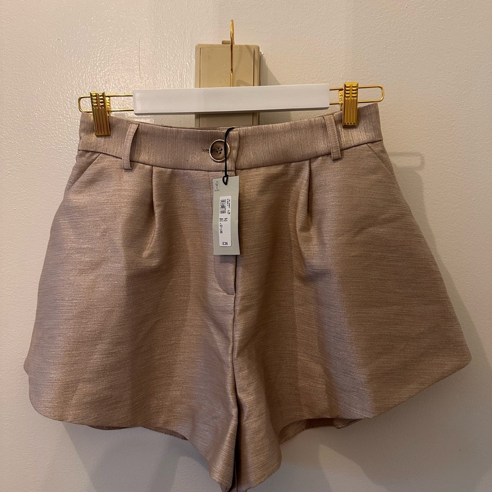 River Island Tan High Waist Shorts